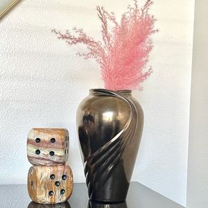 Vintage Haeger Bronze Look Swirl Vase